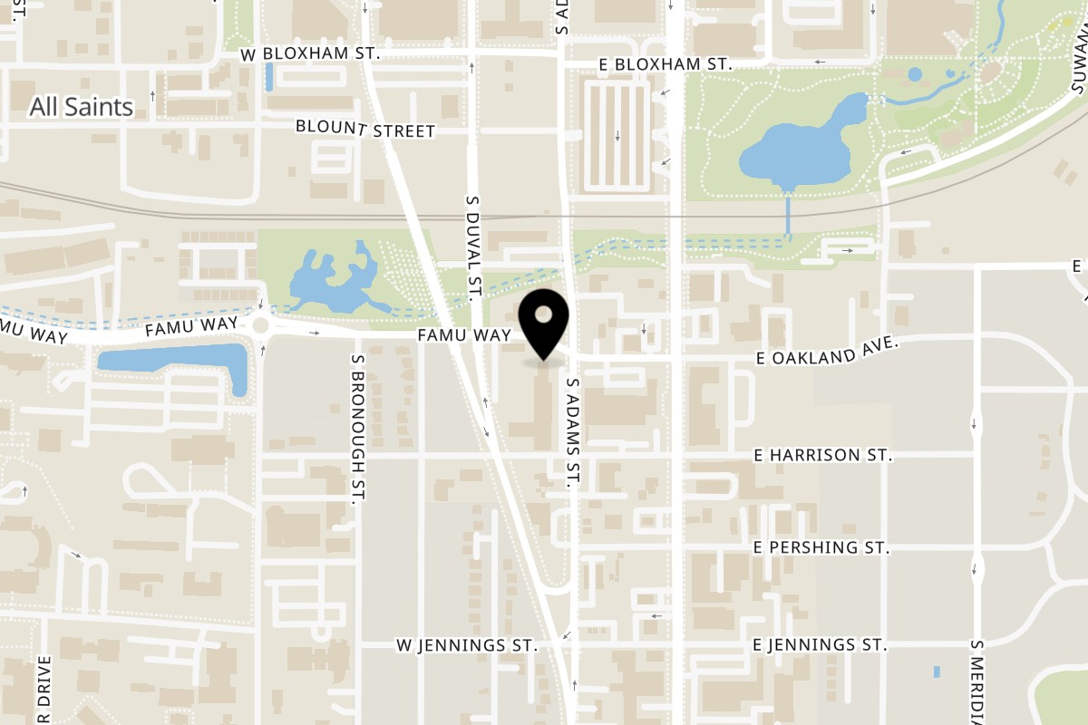 Map showing the location of Oh' Lemonade Inc on 1314 S Adams St in Tallahassee